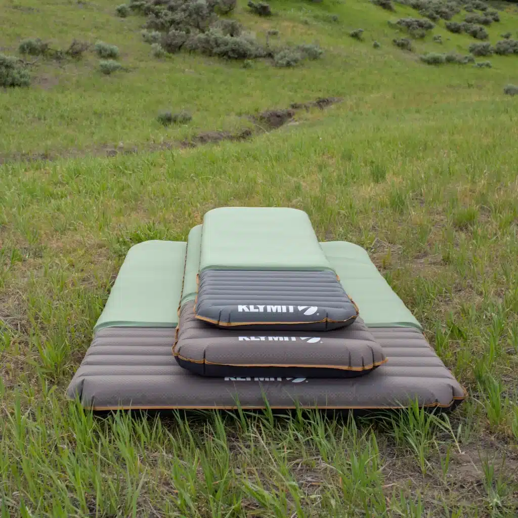 A view of Klymit Klymatoff Air Mattress laying in grass