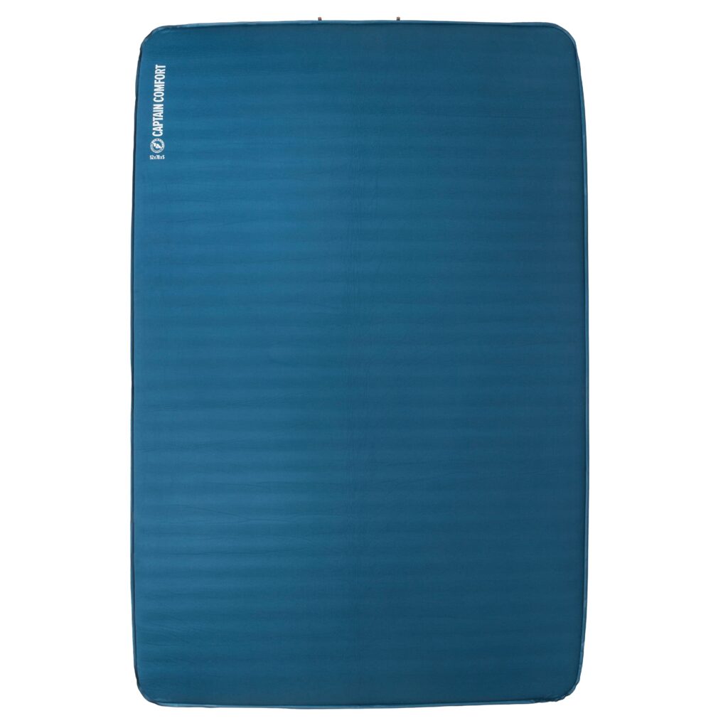 A view of a blue Big Agnes Captain Comfort air mattress