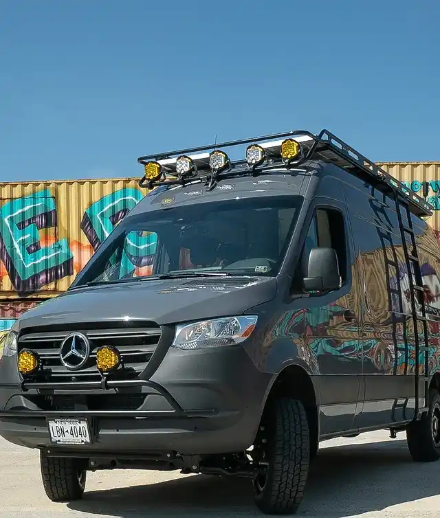 A view of a grey Brooklyn Camper Van