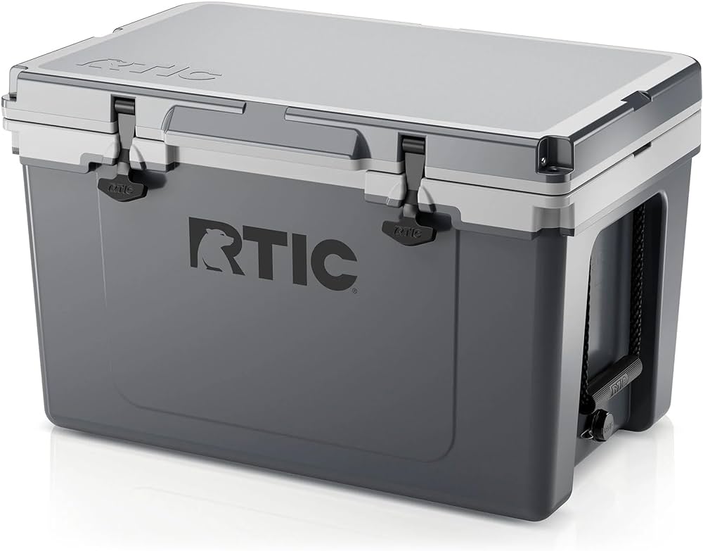 A view of a grey RTIC Ultralight Cooler