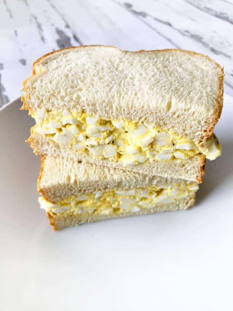 egg salad sandwich pieces