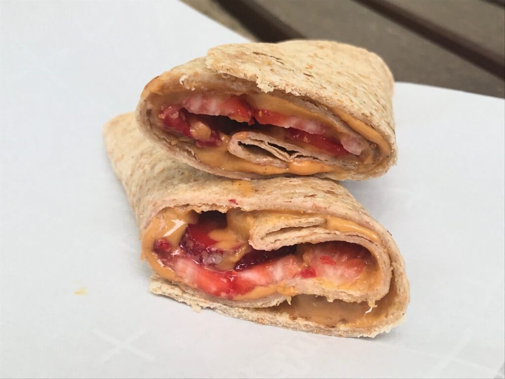 fruit and butter wrap pieces