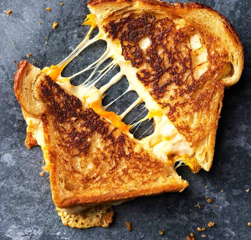 grilled sandwich in pieces