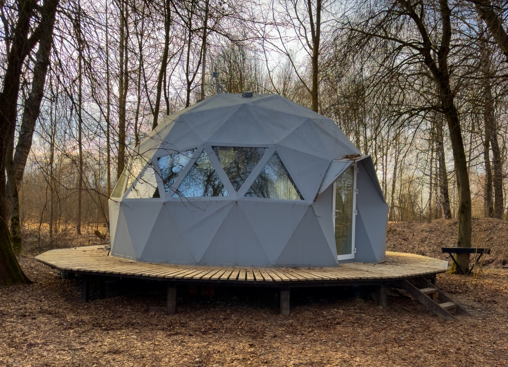 Glamping Domes In Campsite In Forest Geodesic Dome House Glamping