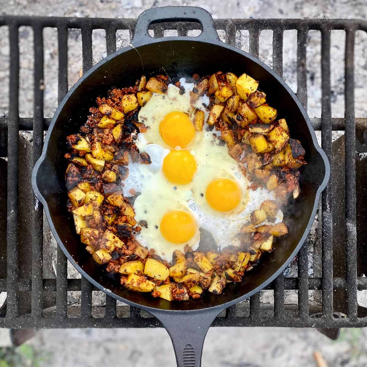 campfire hash in a skillet