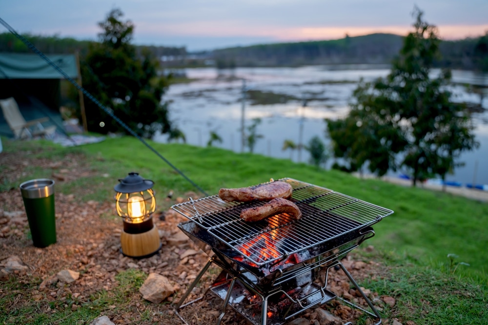 Cooking Food During Camping At Natural Park In Thailand Recreation